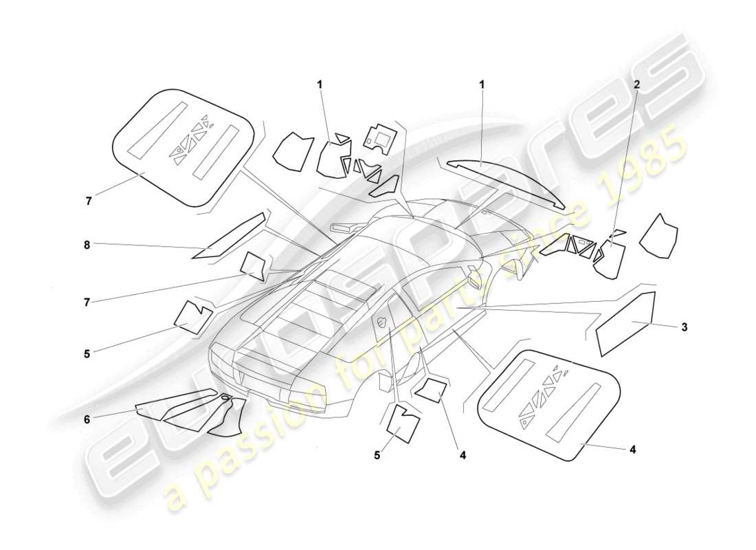 lamborghini reventon roadster flame protection part diagram