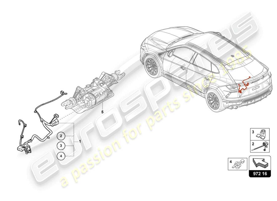 lamborghini urus (2021) adapter cable loom parts diagram