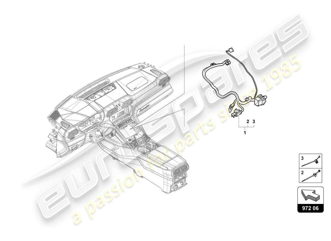 lamborghini urus (2019) wiring harness for centre console parts diagram