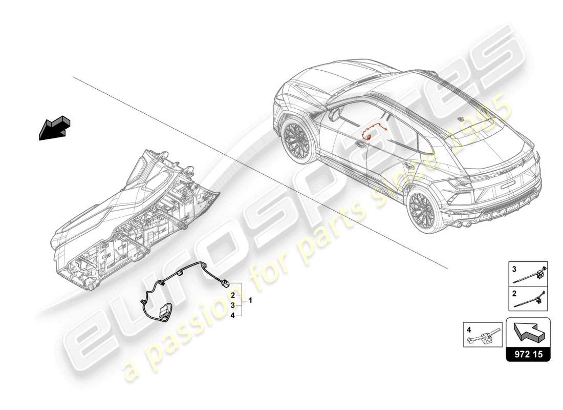 lamborghini urus (2021) wiring harness for blower parts diagram