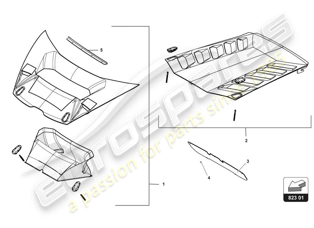 lamborghini gt3 (2017) bonnets part diagram