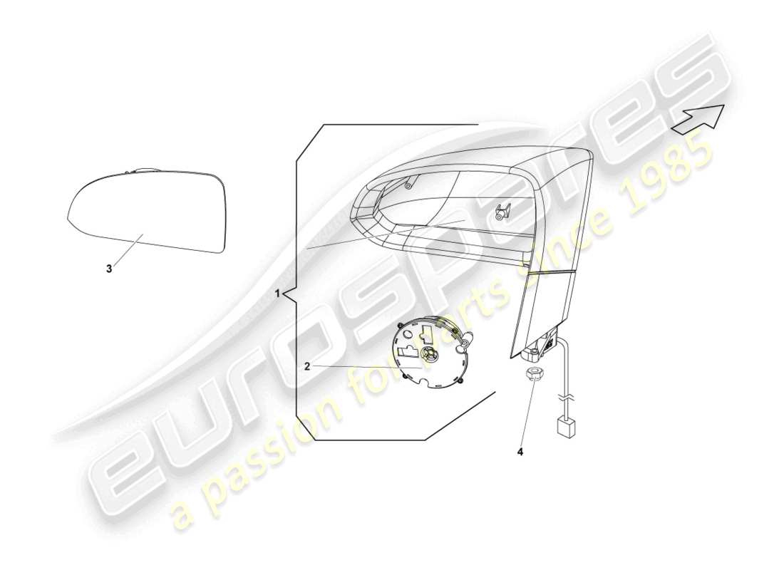 lamborghini lp550-2 spyder (2013) exterior mirror parts diagram