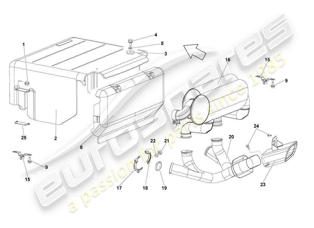 lamborghini lp670-4 sv (2010) rear silencer parts diagram