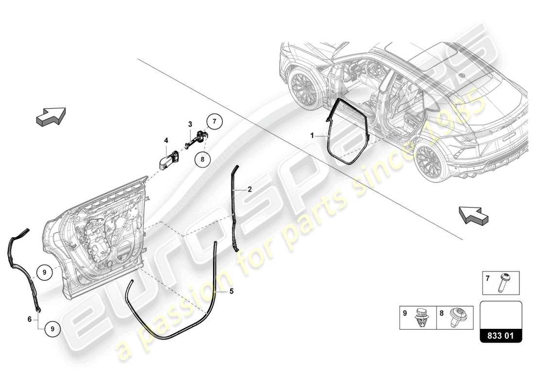 a part diagram from the lamborghini urus s (2024) parts catalogue