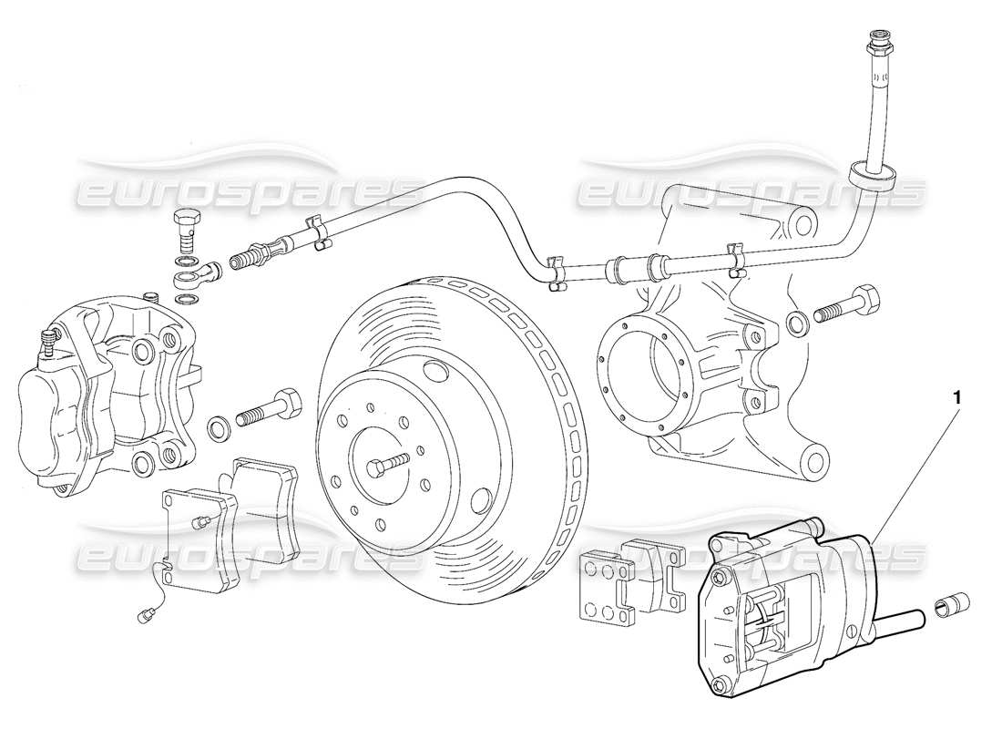 lamborghini diablo (1991) rear brakes (valid for australia version - october 1991) parts diagram