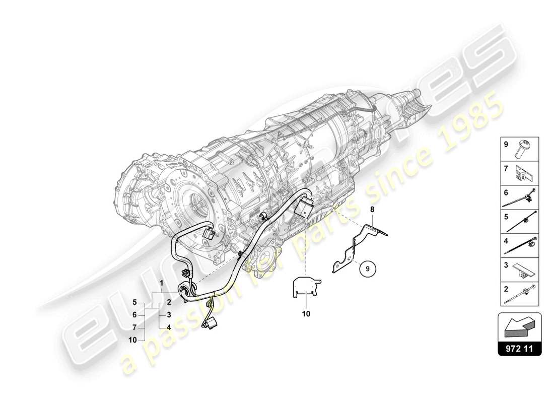 lamborghini urus s (2023) wiring harness for gearbox part diagram