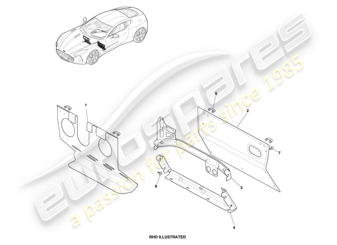 aston martin one-77 (2011) toe board assembly part diagram