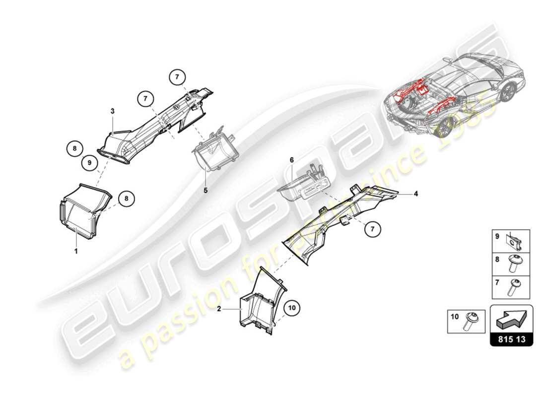 a part diagram from the lamborghini sian parts catalogue