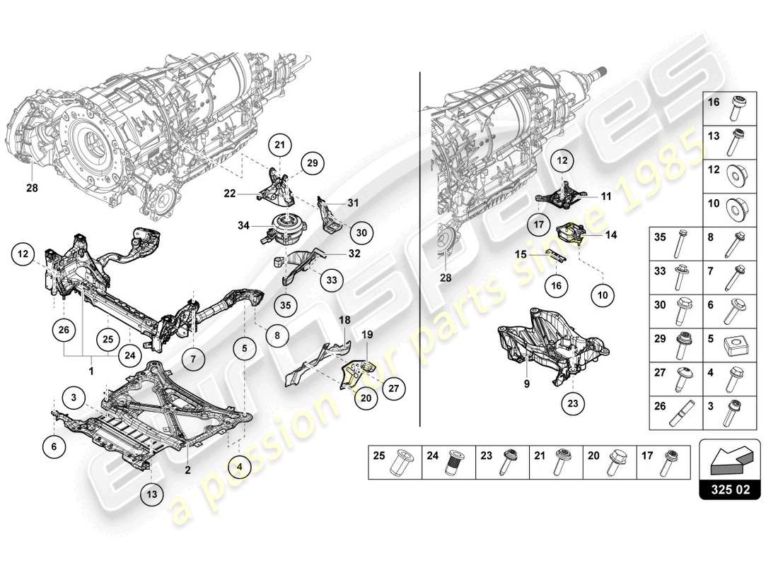 a part diagram from the lamborghini urus parts catalogue