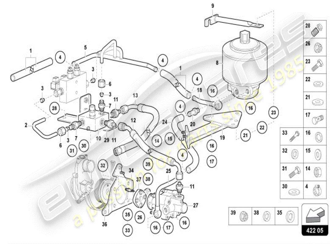 VIEW PARTS DIAGRAMS FROM THE LAMBORGHINI DIABLO PARTS CATALOGUE a part diagram from the lamborghini diablo parts catalogue