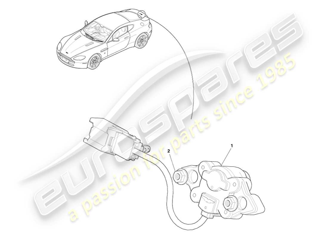 aston martin v8 vantage (2007) tailgate release part diagram