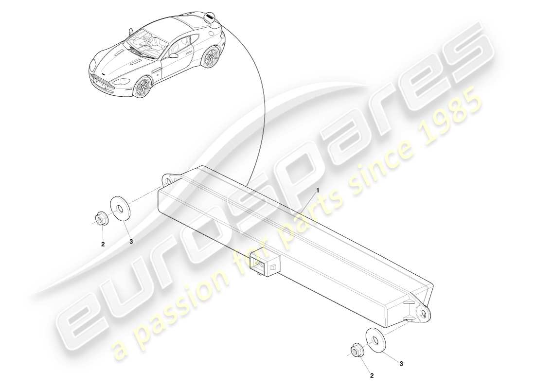 aston martin v8 vantage (2007) high mounted stop light part diagram