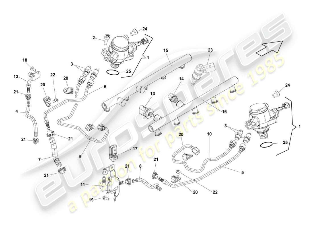lamborghini lp560-2 coupe 50 (2014) fuel pump parts diagram