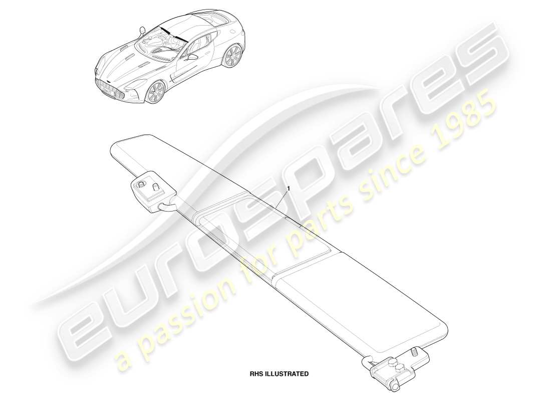 aston martin one-77 (2011) sunvisor part diagram