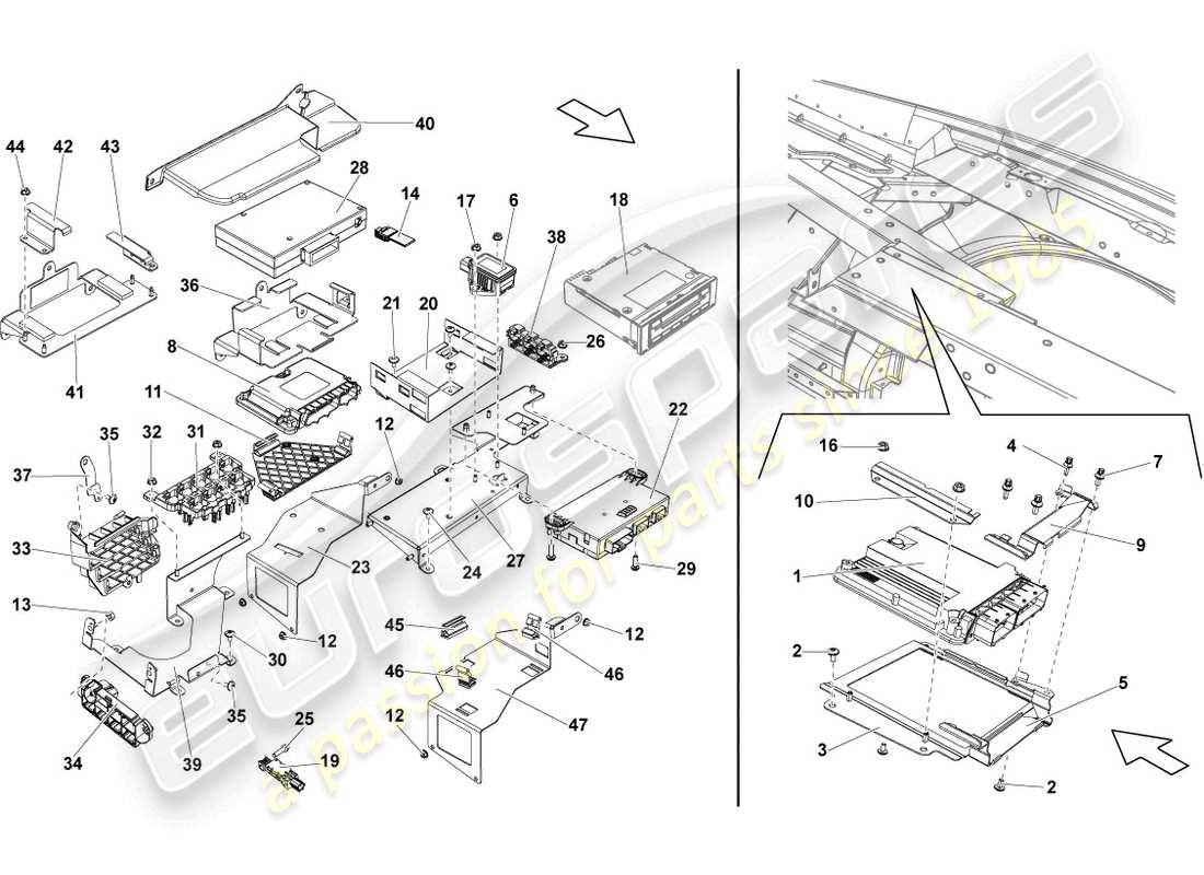 lamborghini lp560-4 spider (2009) engine control unit parts diagram