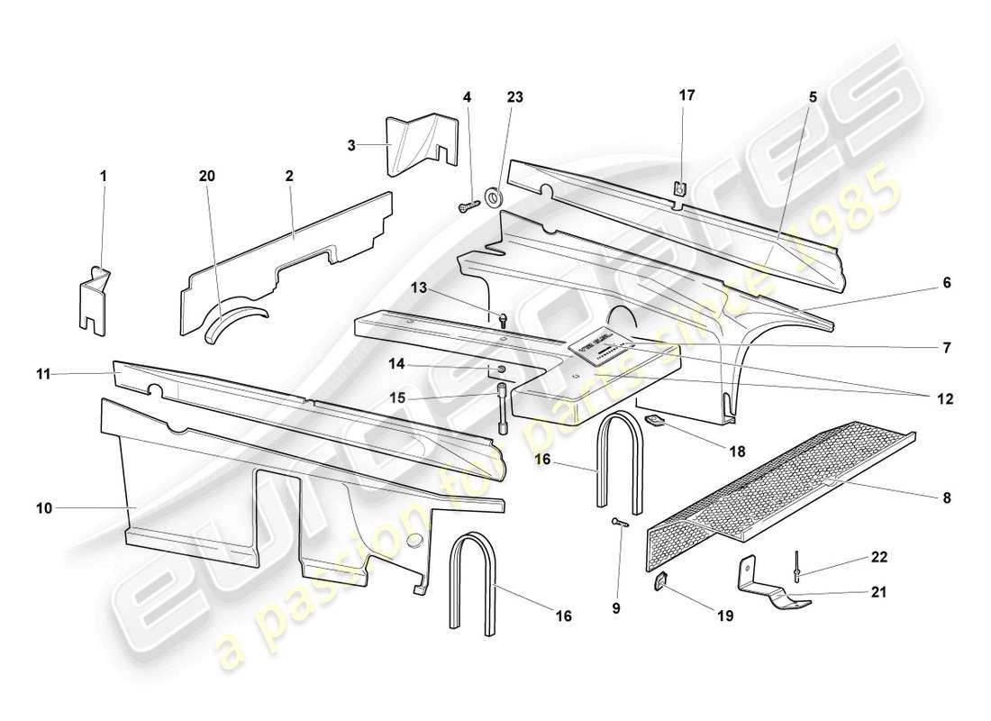 lamborghini lp640 coupe (2008) sound absorbers part diagram