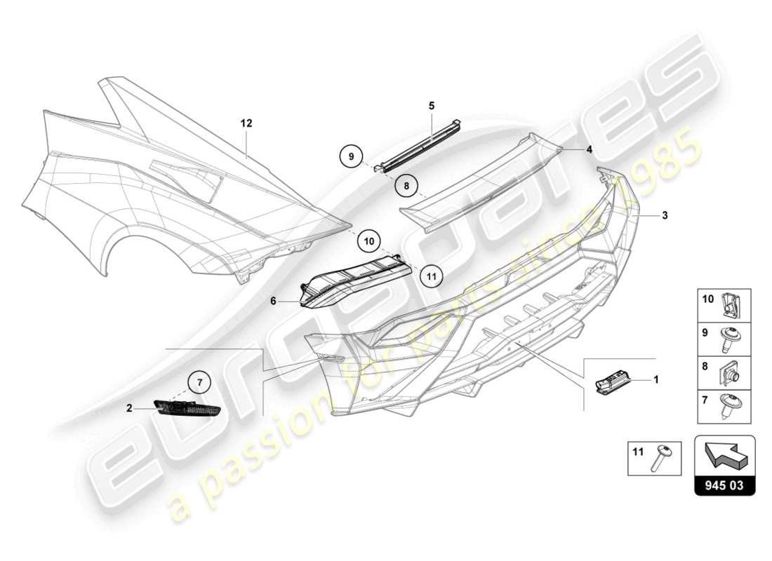 lamborghini sto (2022) rear light part diagram