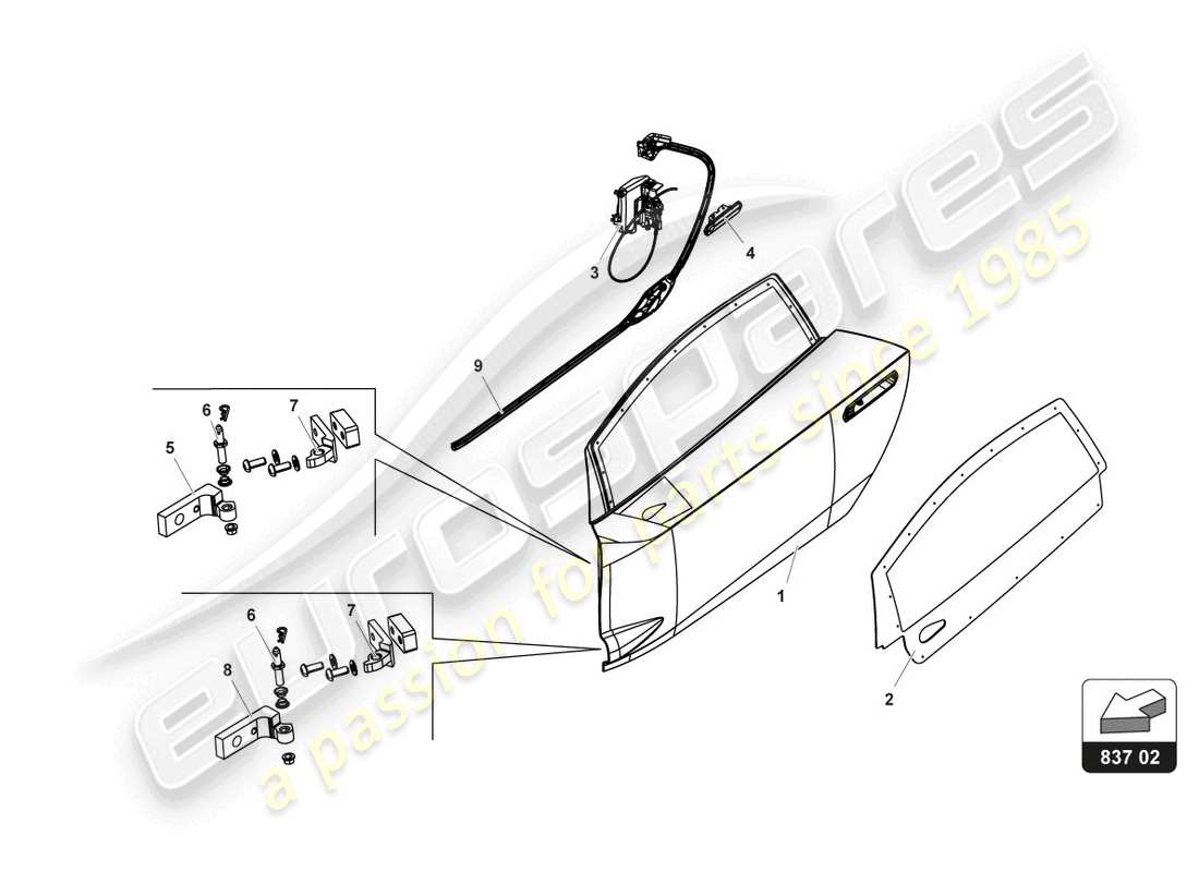 lamborghini gt3 (2017) doors lock part diagram