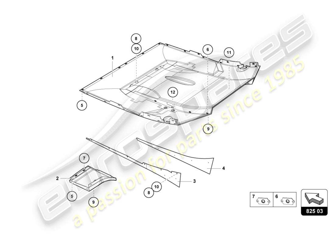 lamborghini super trofeo (2016) heat shield part diagram