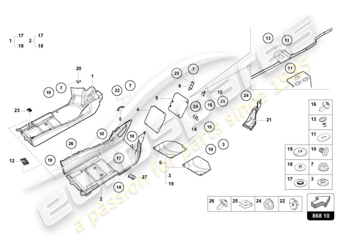 lamborghini sto (2024) noise insulation plate part diagram