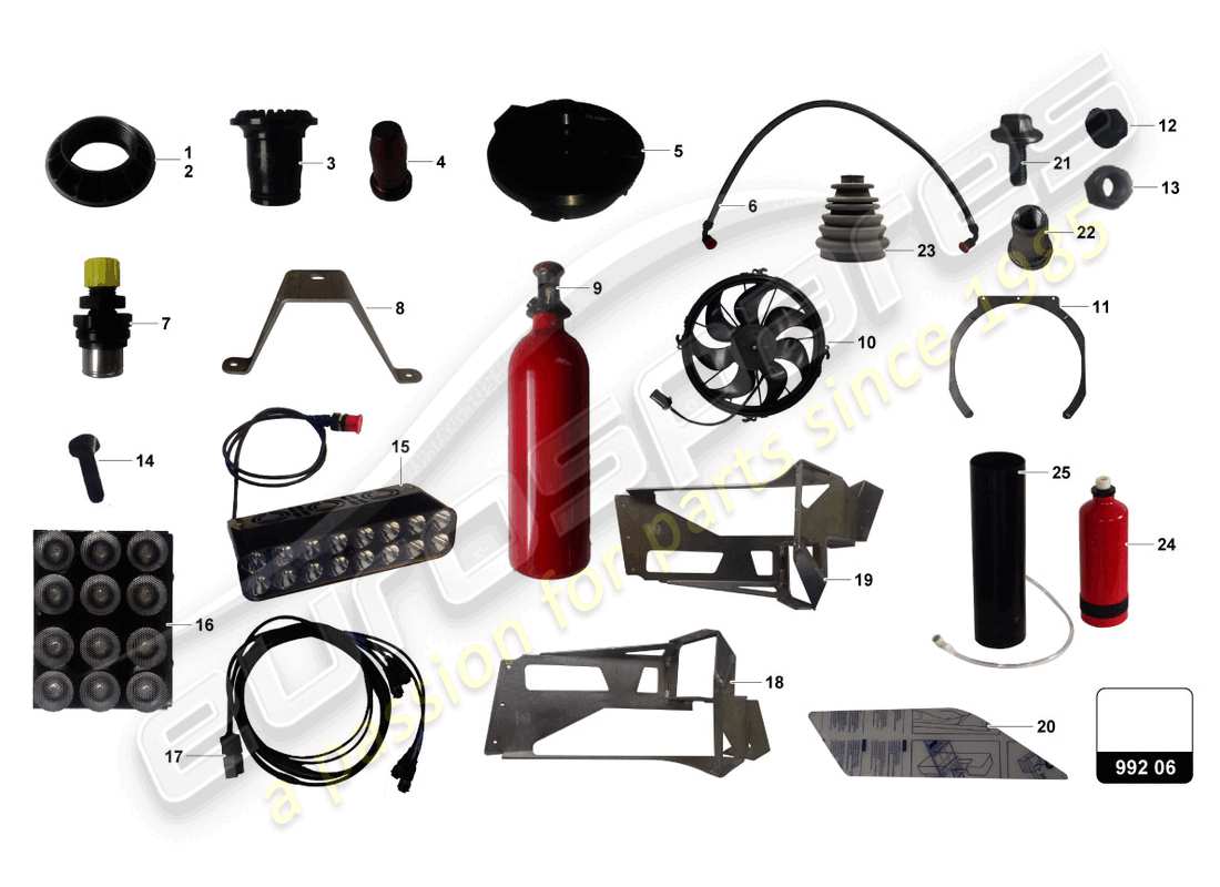 lamborghini super trofeo (2015) endurance kit parts diagram