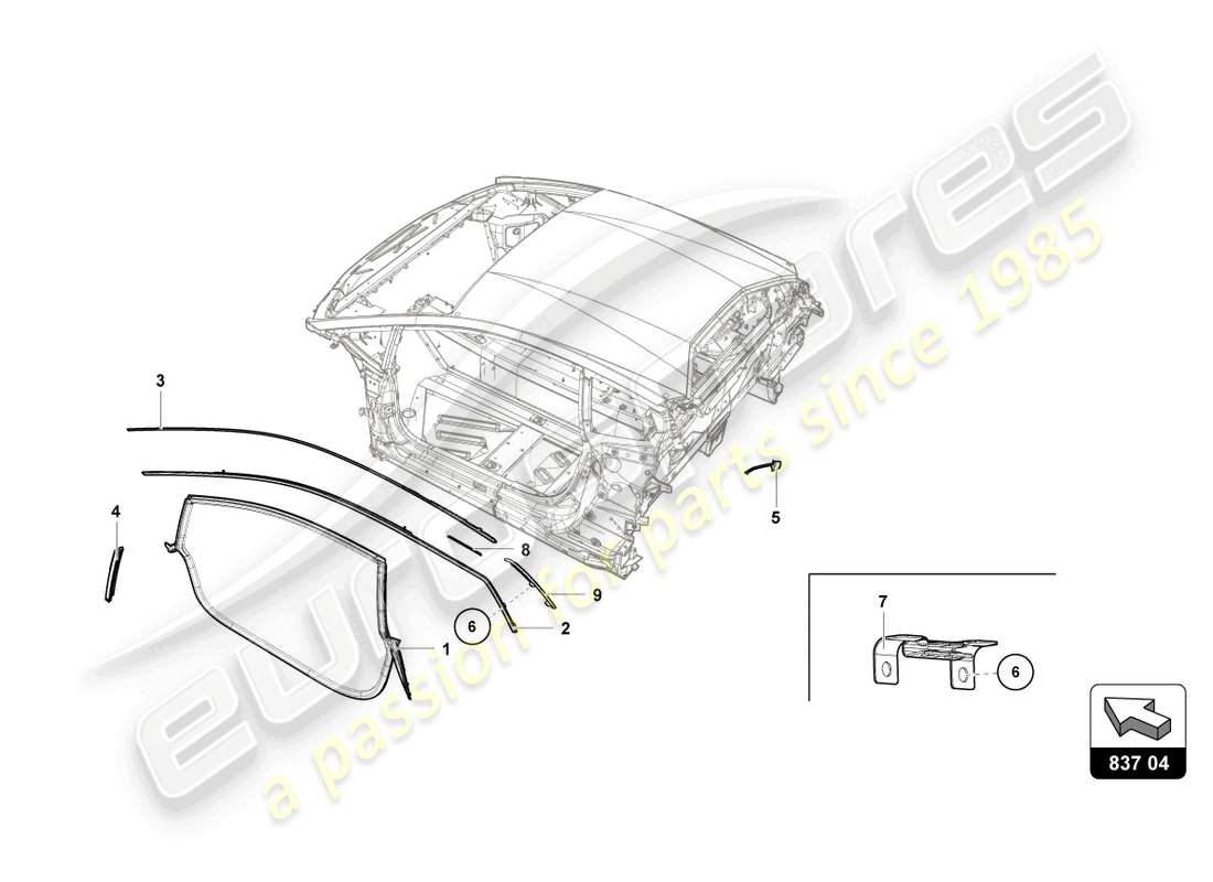 lamborghini super trofeo (2015) door seal parts diagram