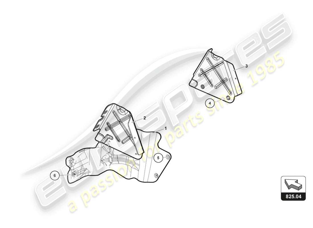 lamborghini super trofeo evo 2 (2022) heat shield parts diagram