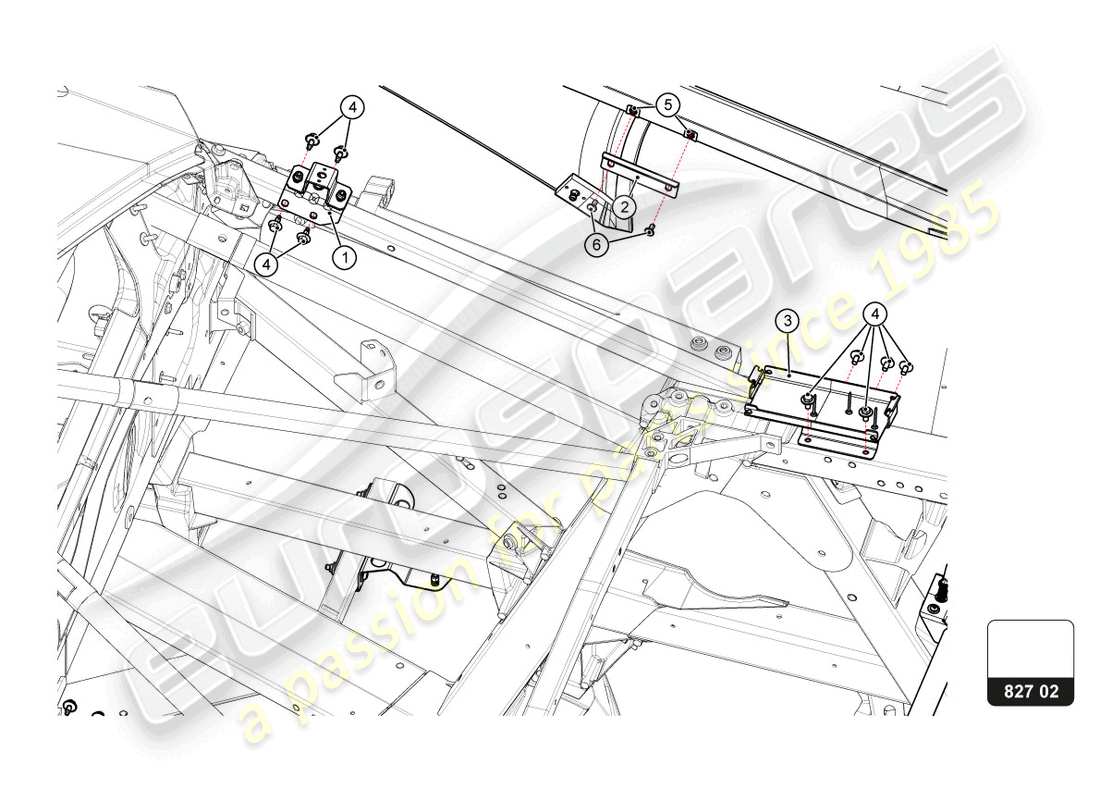 lamborghini super trofeo evo 2 (2022) rear bonnet parts diagram