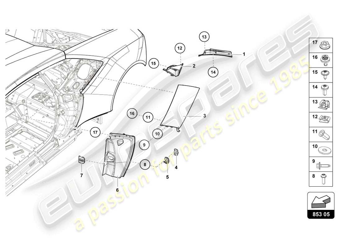 lamborghini sterrato (2024) cover plate for side member parts diagram