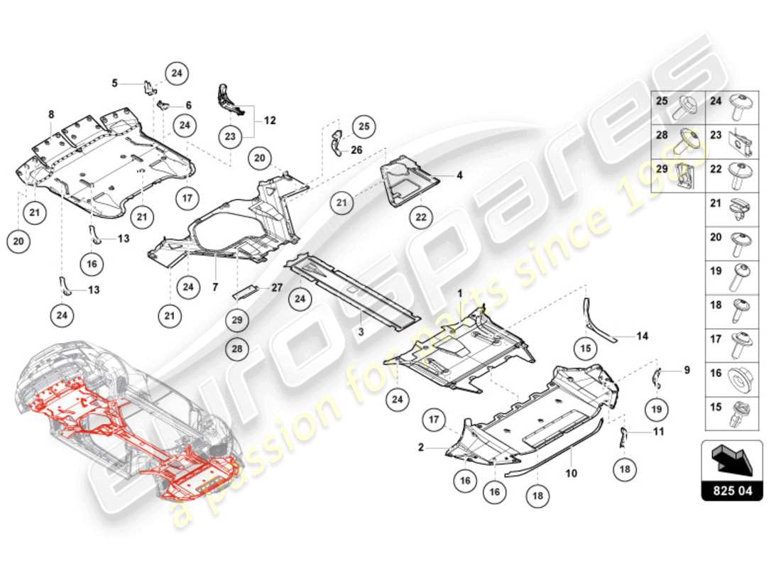 lamborghini sterrato (2024) trim panel for frame lower section part diagram