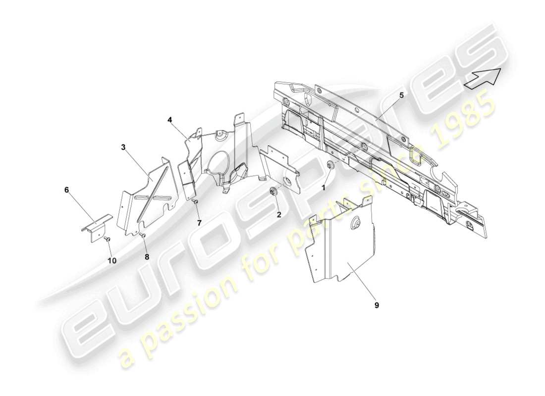 lamborghini lp560-4 coupe fl ii (2014) heat shield parts diagram