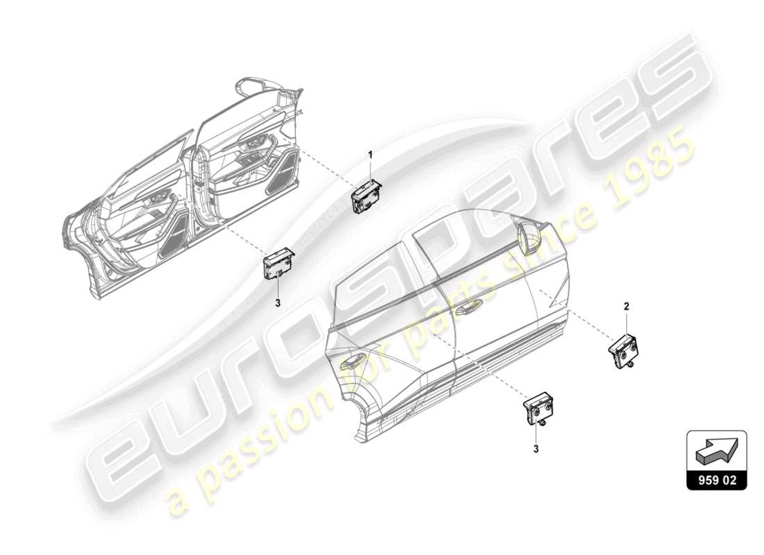 lamborghini urus s (2024) door control unit parts diagram