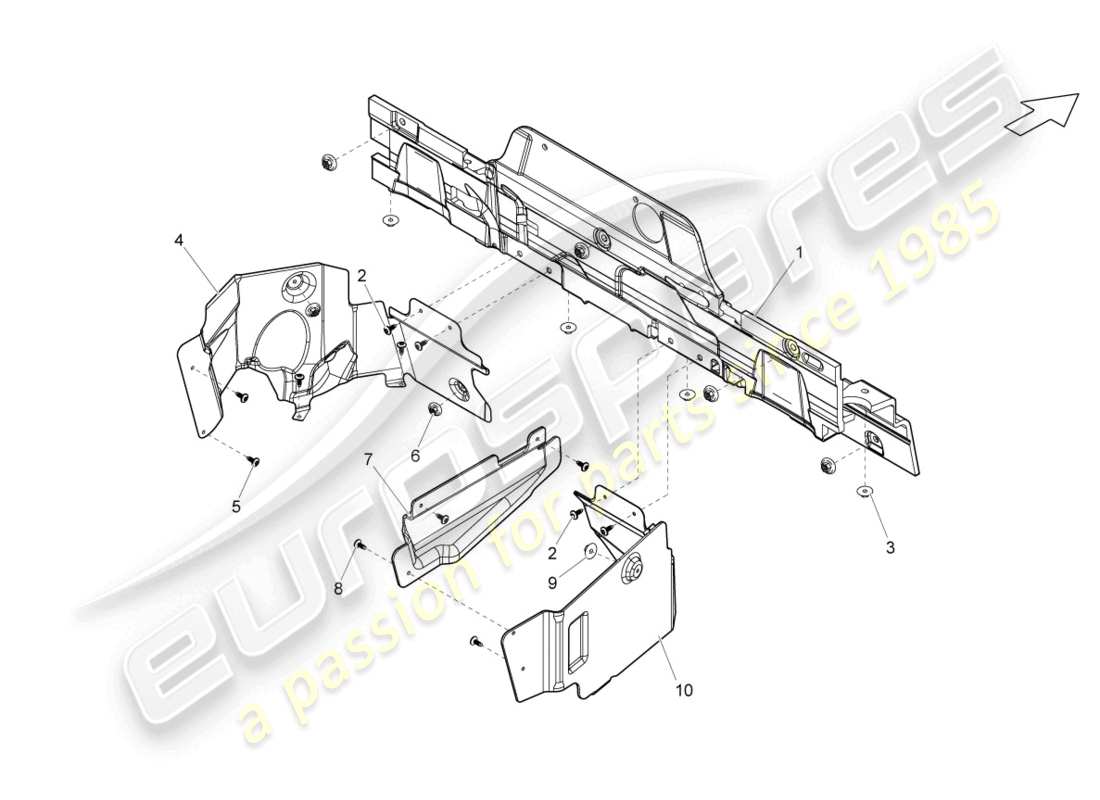 lamborghini lp560-4 spider (2009) heat shield parts diagram