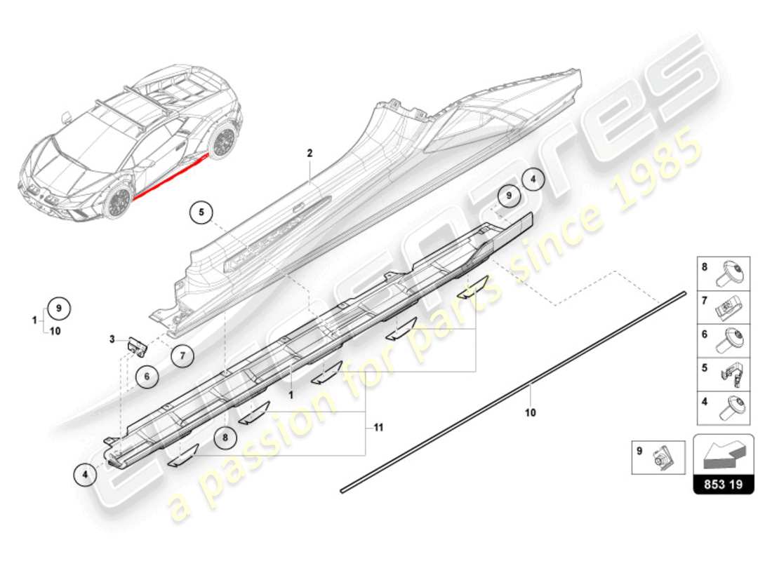 lamborghini sterrato (2024) additional reinforcement parts diagram