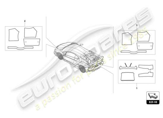 a part diagram from the lamborghini lp770-4 svj coupe (2021) parts catalogue