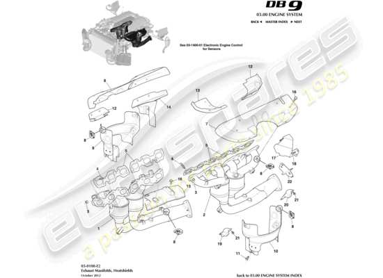 a part diagram from the aston martin db9 (2014) parts catalogue