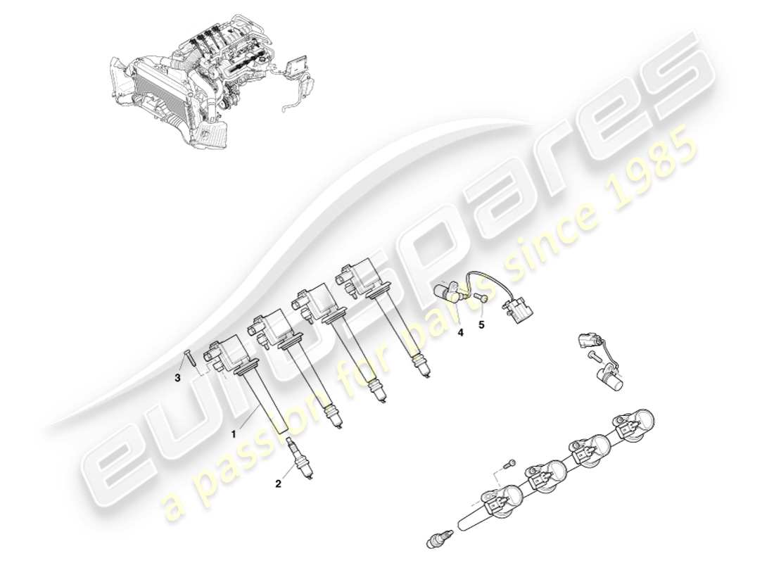 aston martin v8 vantage (2005) ignition part diagram