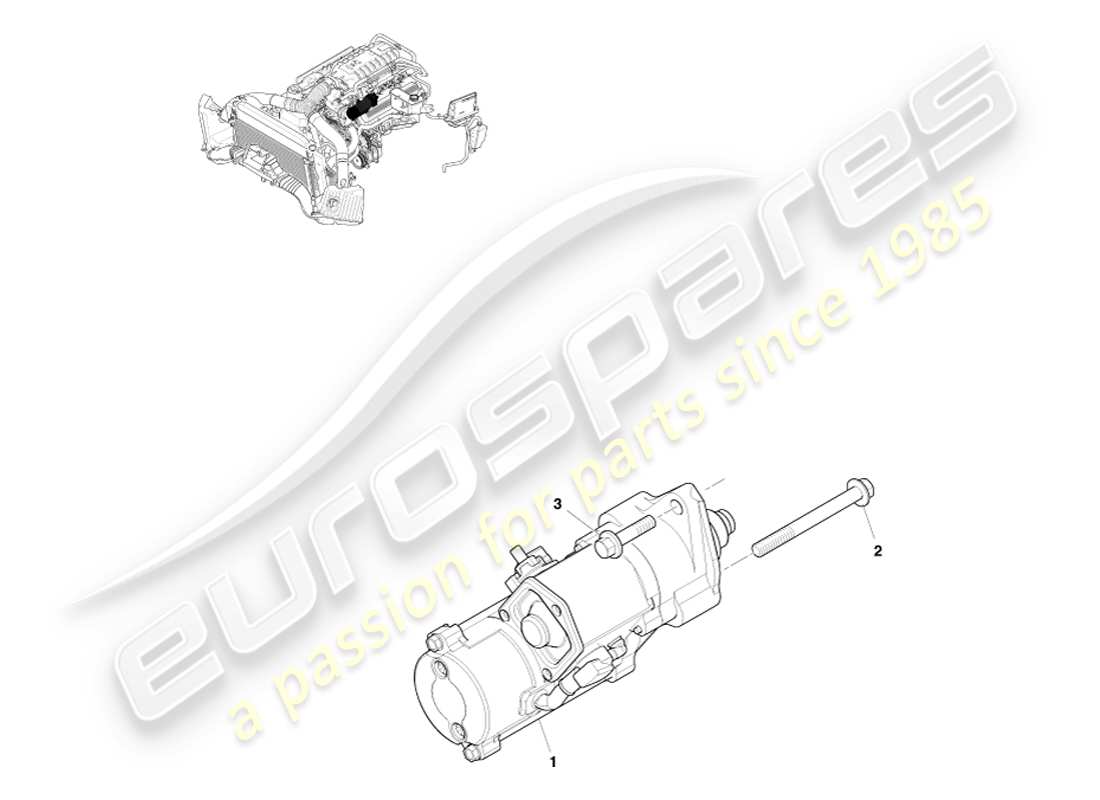 aston martin v8 vantage (2005) starter motor part diagram