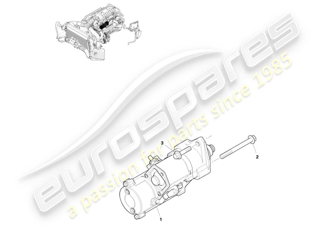 aston martin v8 vantage (2007) starter motor part diagram