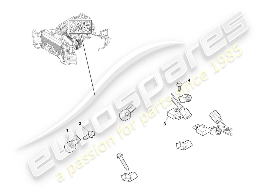 aston martin v8 vantage (2007) electronic engine control part diagram