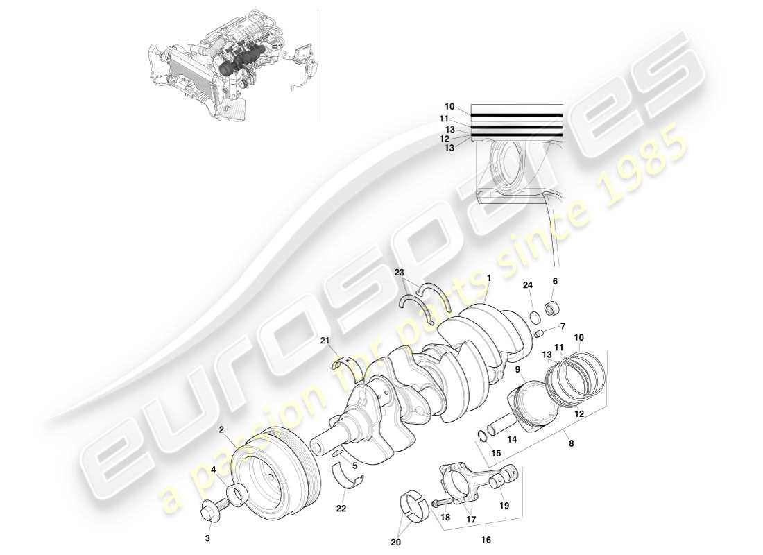 aston martin v8 vantage (2007) power conversion part diagram