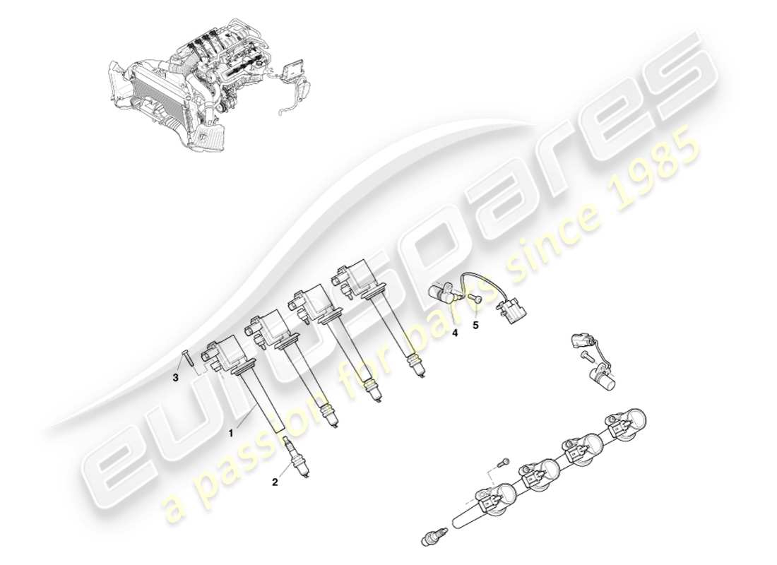 aston martin v8 vantage (2007) ignition part diagram