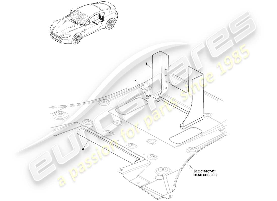 aston martin v8 vantage (2007) cooling duct part diagram