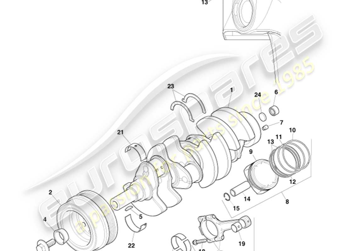 aston martin v8 vantage (2011) power conversion part diagram