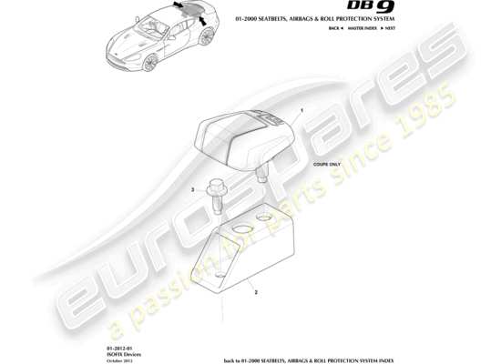 a part diagram from the aston martin db9 (2017) parts catalogue