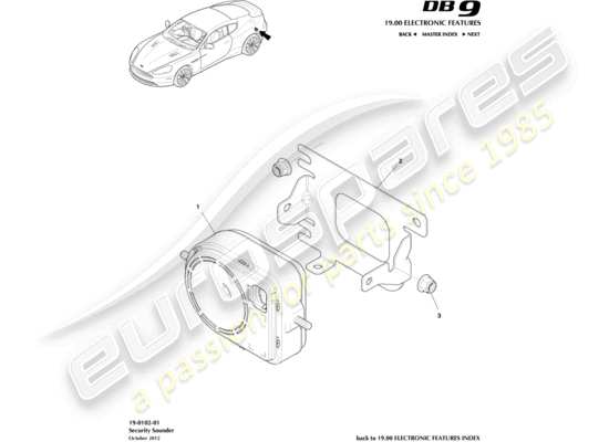 a part diagram from the aston martin db9 (2015) parts catalogue