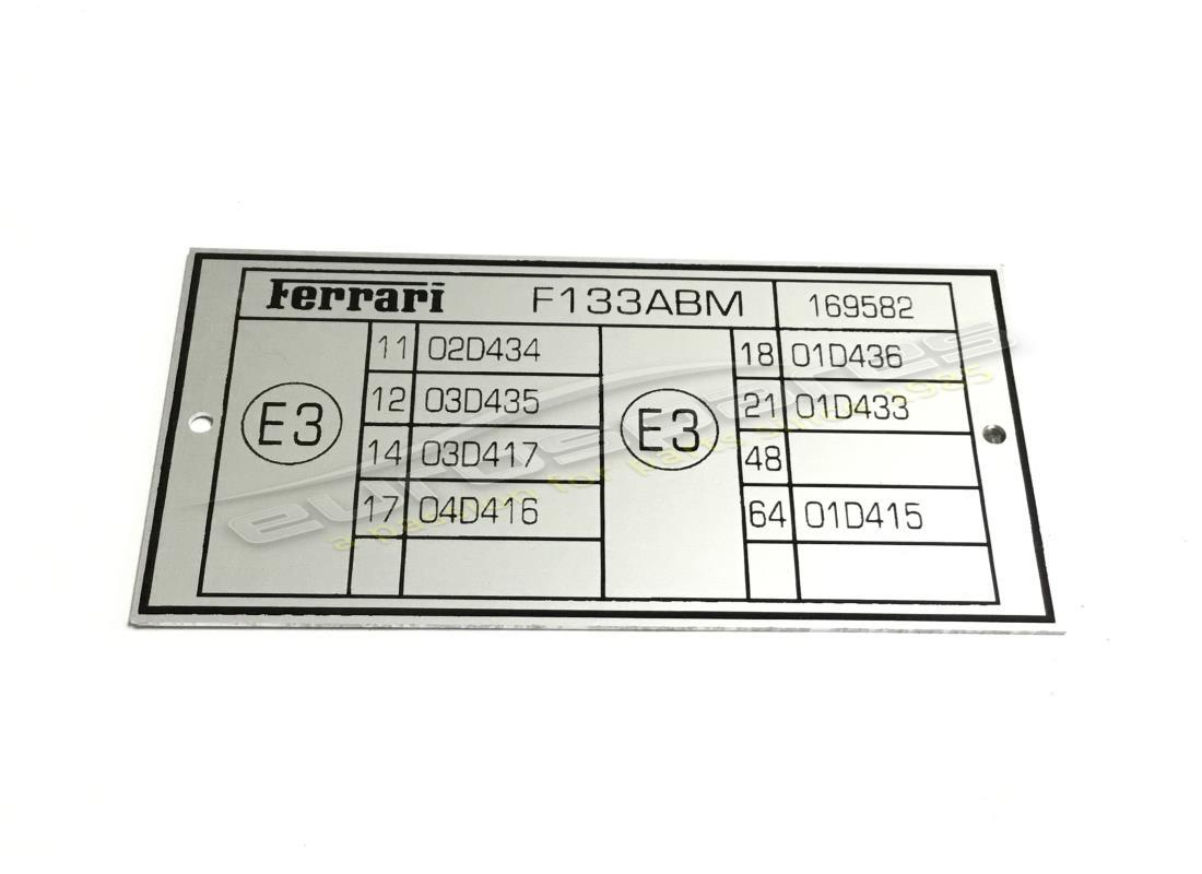 new ferrari 550m engine plate. part number 169582 (1)