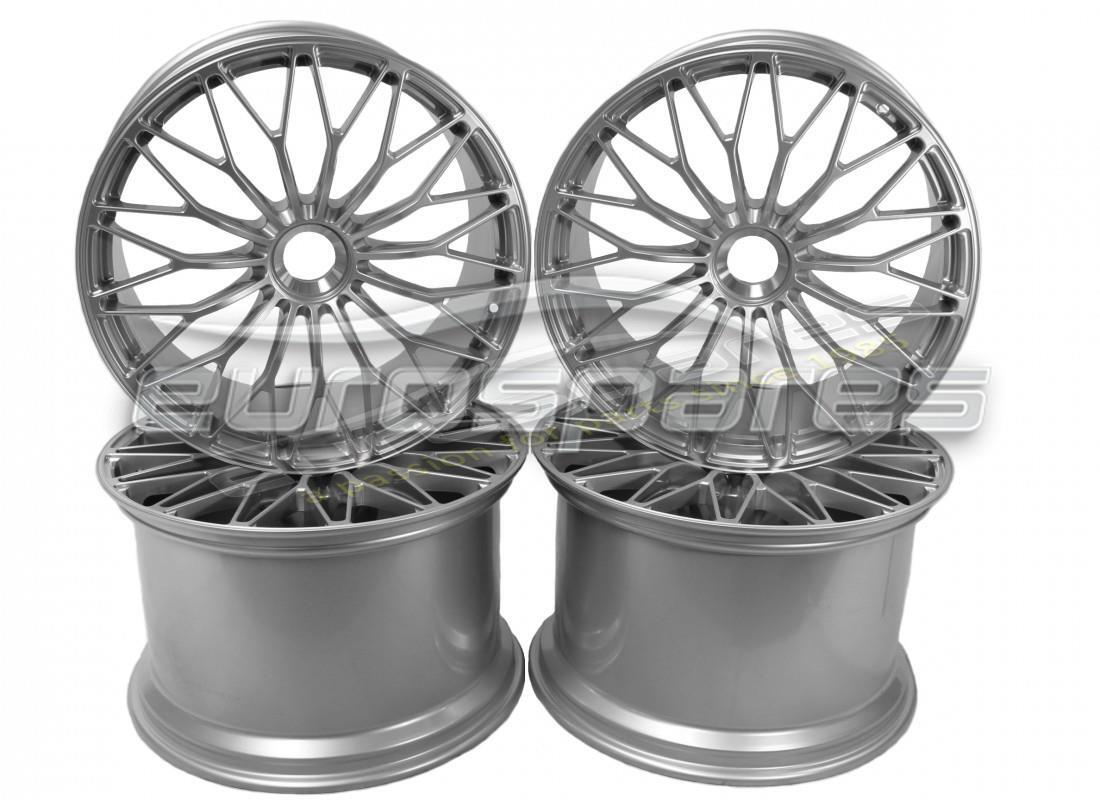 new lamborghini sv centre lock wheels set (shiny silver). part number 470601009 (1)