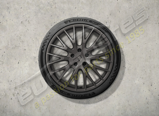 new porsche 21 inch panamera exclusive design summer wheel and tyre set - painted in turbonite part number 976044660l