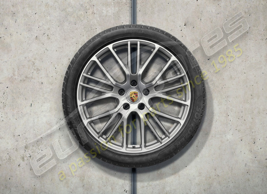 new porsche 21 inch exclusive design sport winter wheel and tyre set - painted in platinum silver part number 971044630p